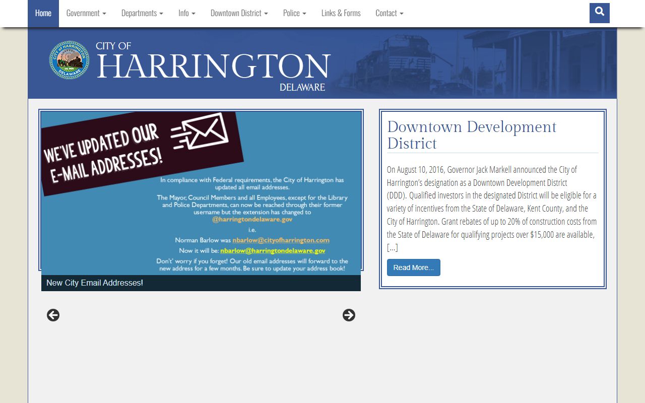 City of Harrington people search home page