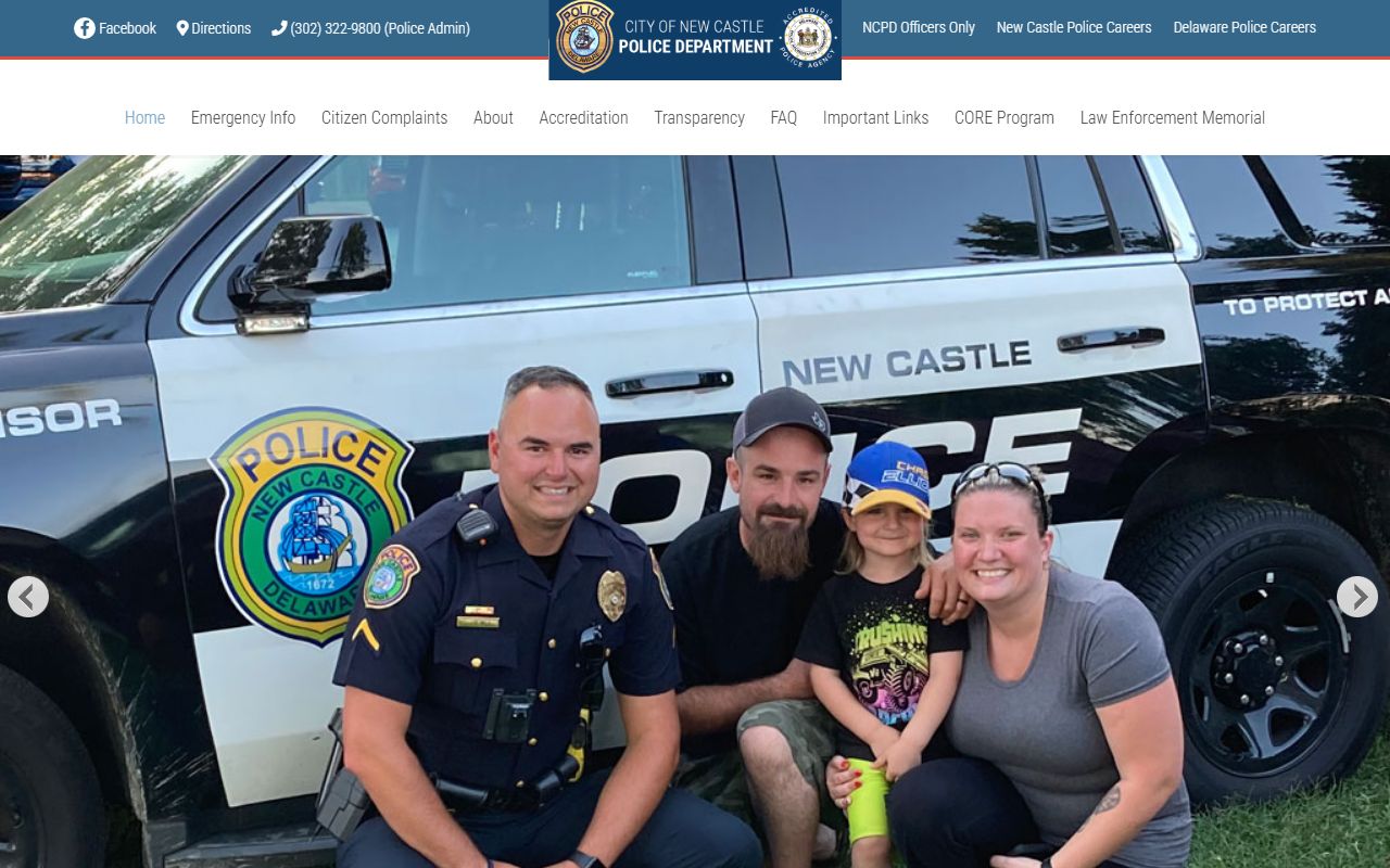 New Castle Police Department people search page