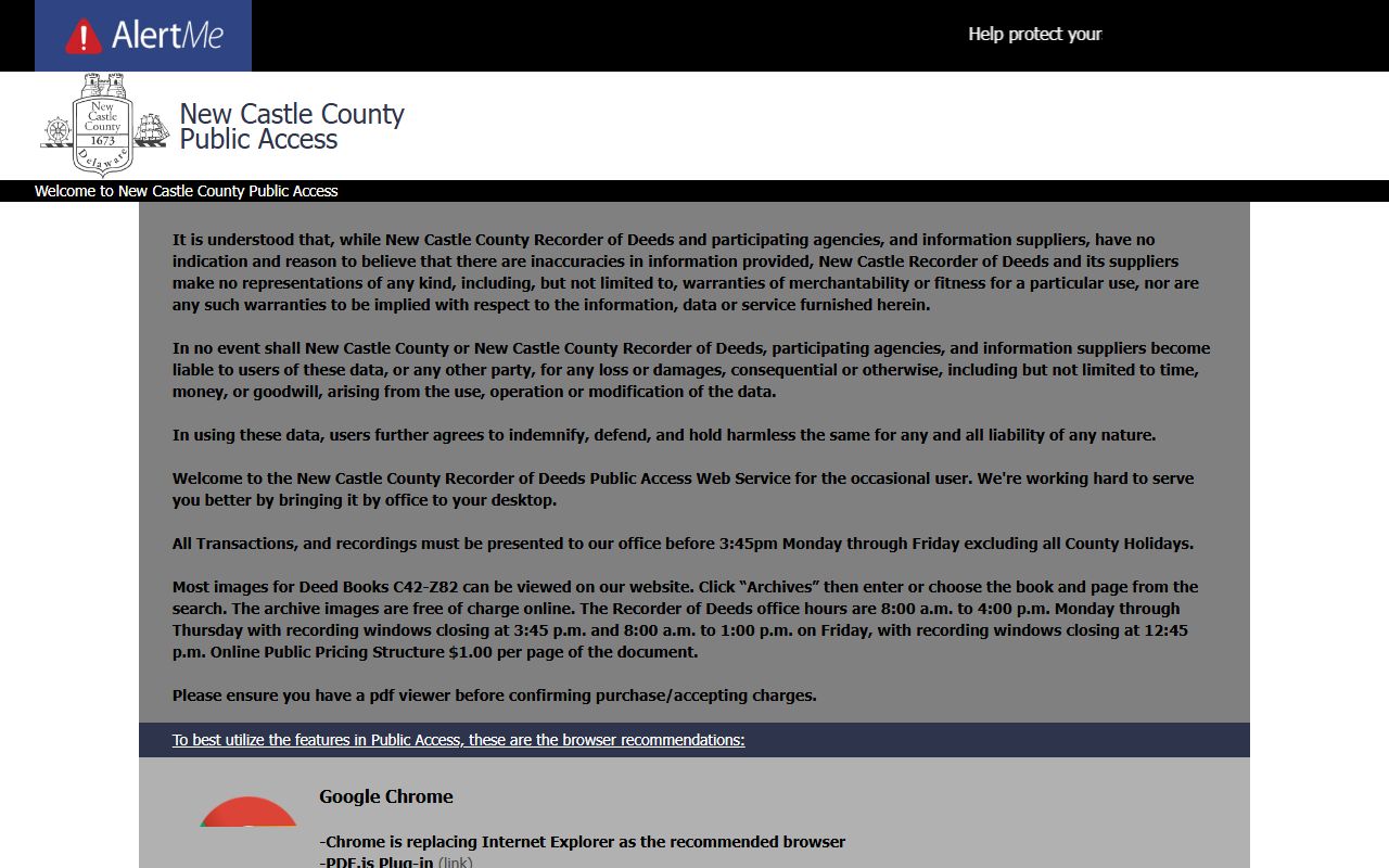 New Castle County Recorder of Deeds document search people search