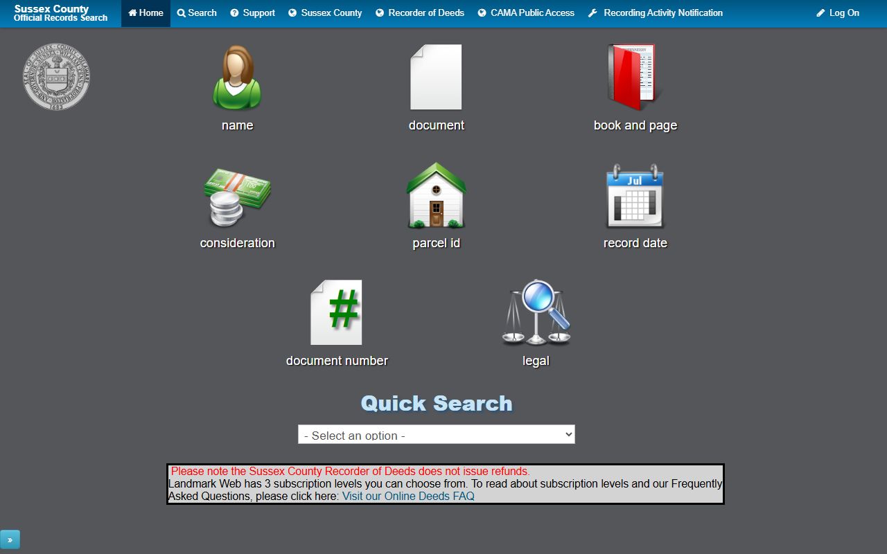 Sussex County deed search people search tool
