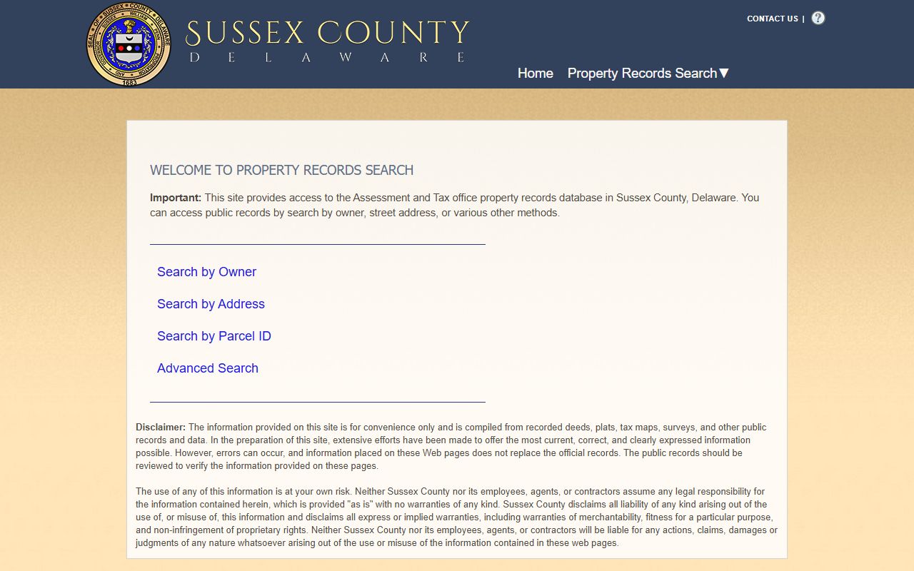 Sussex County property search people search tool