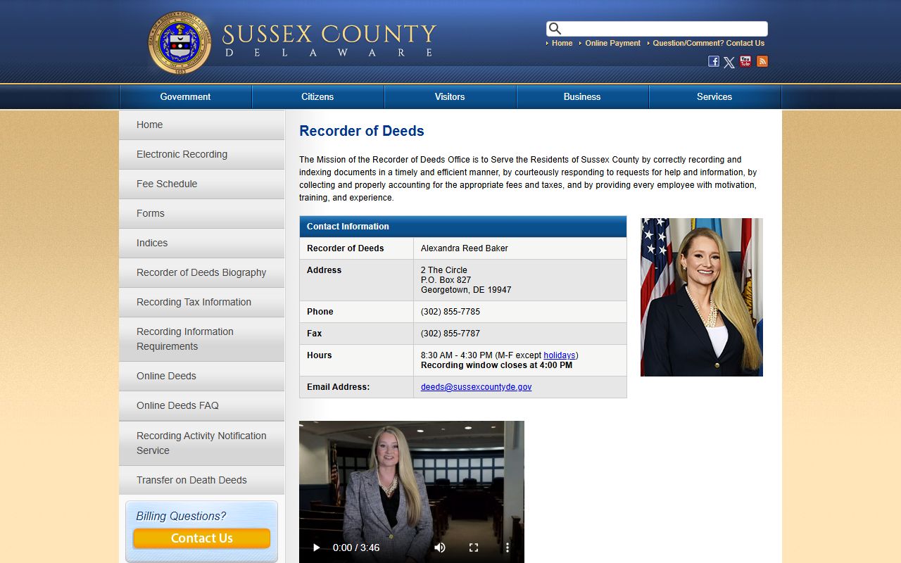 Sussex County Recorder of Deeds people search resource