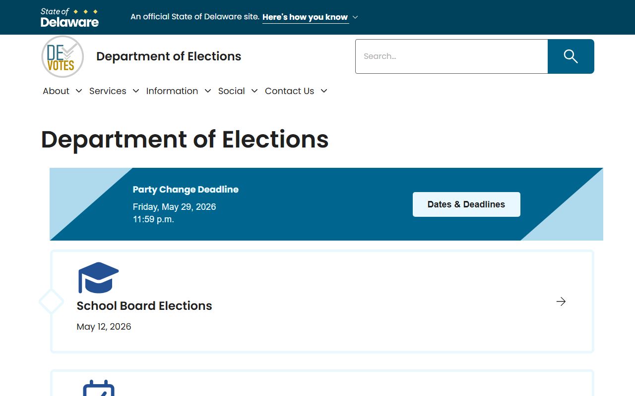 Delaware Department of Elections people search resource